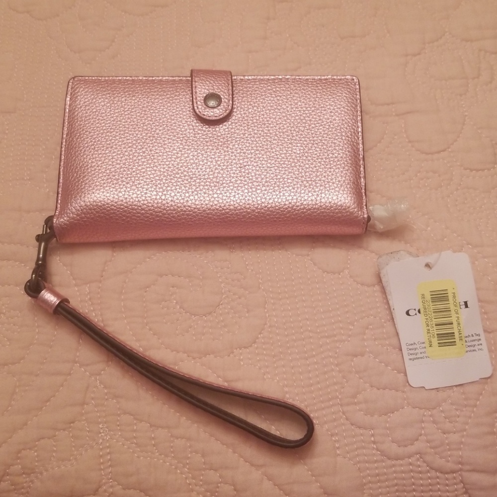 Coach leather wallet /phone holder